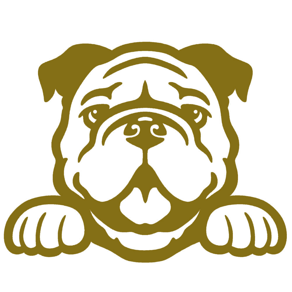 bulldog peeking v1 single color transfer type decal