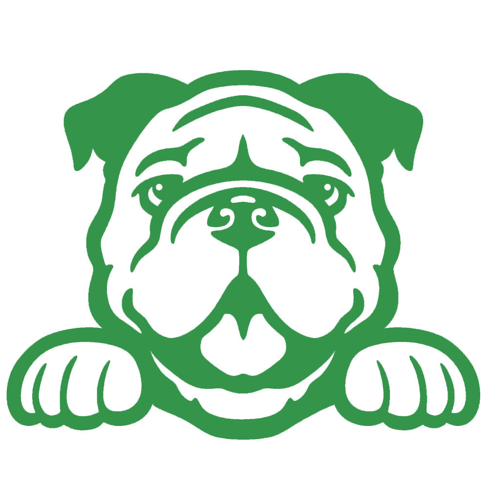 bulldog peeking v1 single color transfer type decal