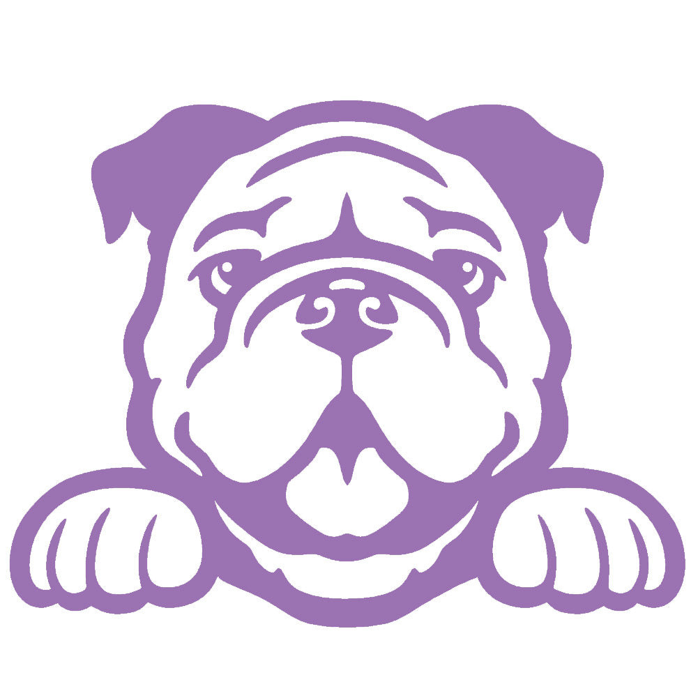 bulldog peeking v1 single color transfer type decal