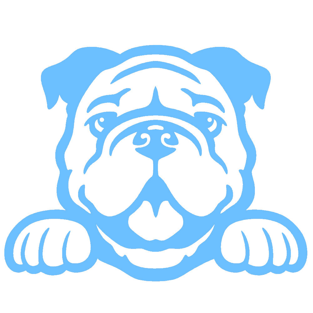 bulldog peeking v1 single color transfer type decal
