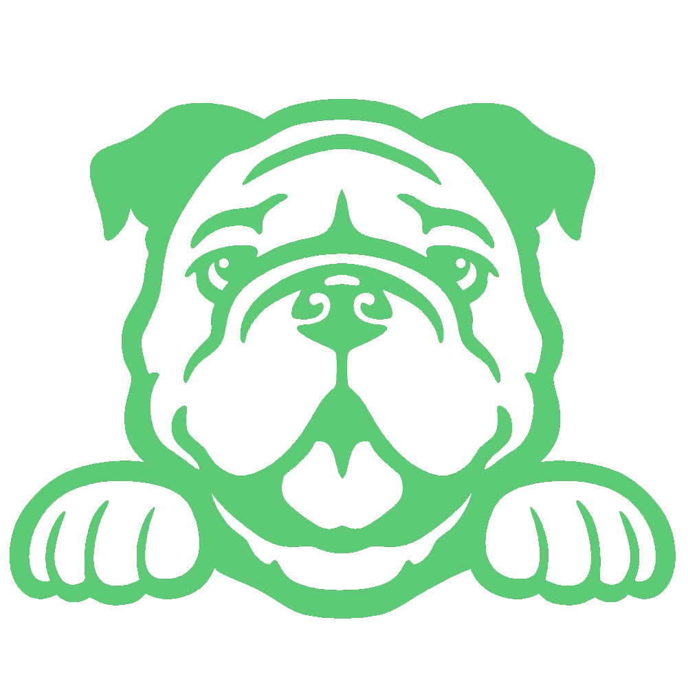 bulldog peeking v1 single color transfer type decal