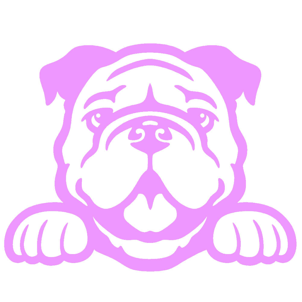 bulldog peeking v1 single color transfer type decal