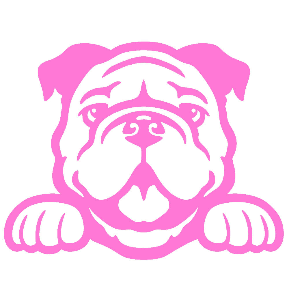 bulldog peeking v1 single color transfer type decal
