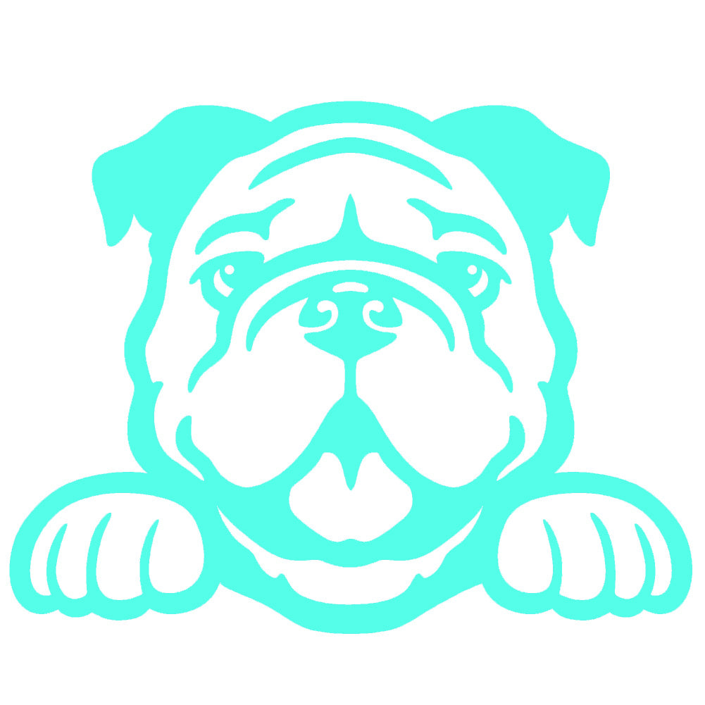 bulldog peeking v1 single color transfer type decal