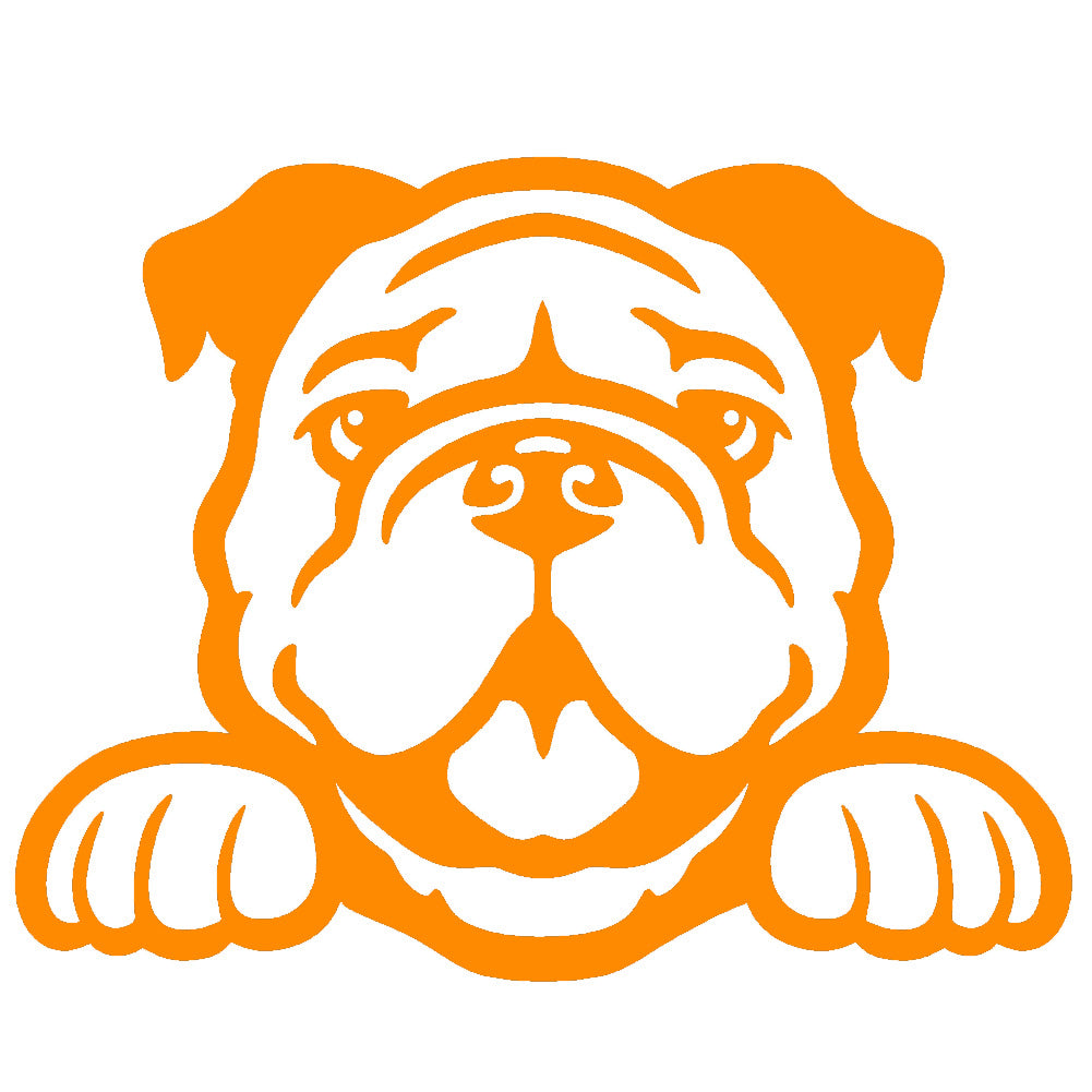 bulldog peeking v1 single color transfer type decal