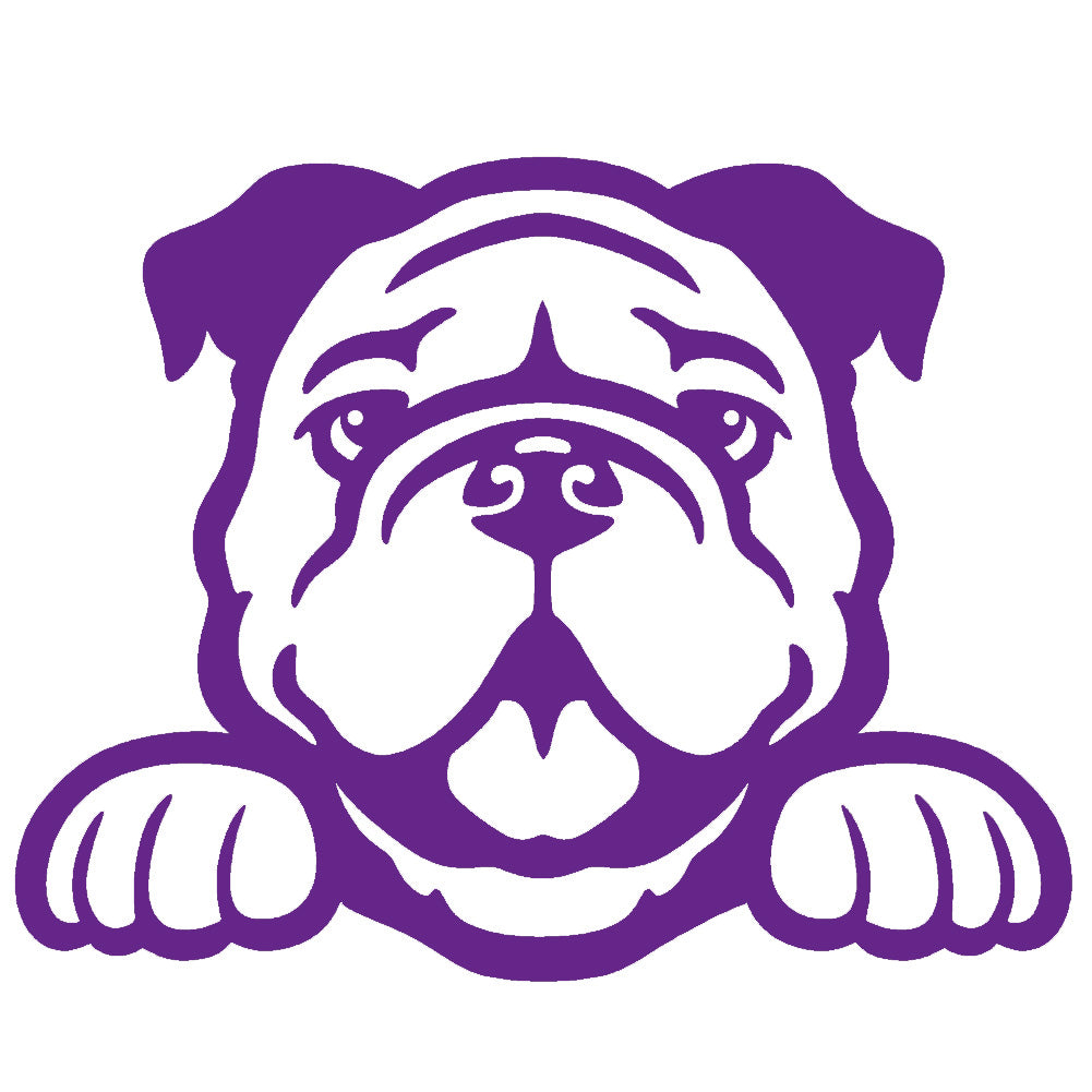bulldog peeking v1 single color transfer type decal