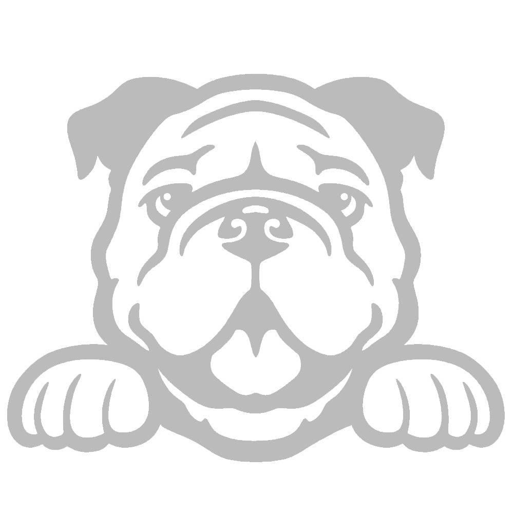 bulldog peeking v1 single color transfer type decal