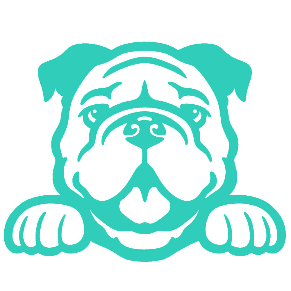 bulldog peeking v1 single color transfer type decal