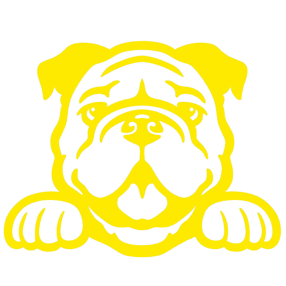 bulldog peeking v1 single color transfer type decal