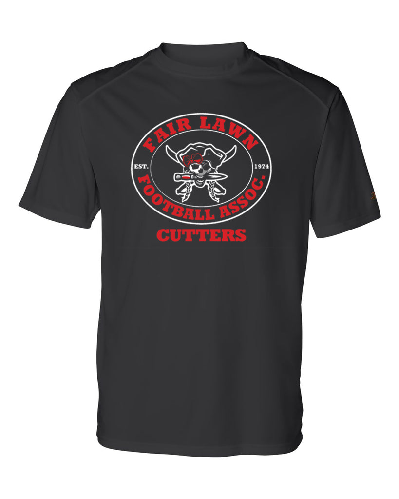 FLFA Black Badger - B-Core Sport Performance T-Shirt - 4120 w/ FLFA Cutters CHEER/FOOTBALL Logo on Front