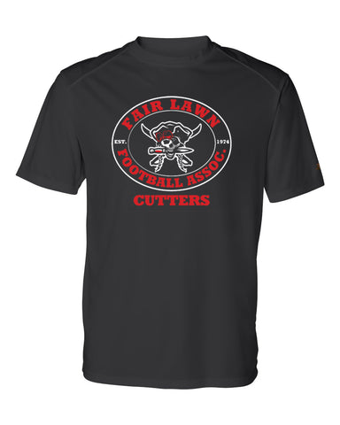 FLFA Black JERZEES - Dri-Power® 50/50 T-Shirt - 29MR w/ FLFA Cheer/Football Logo on Front