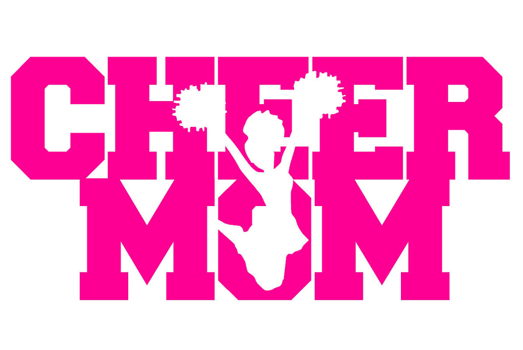 cheer mom w/ jumper v1 single color transfer type decal