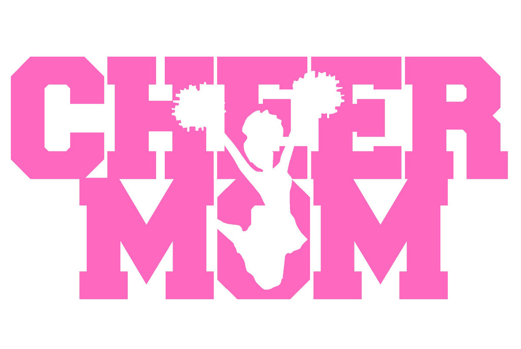 cheer mom w/ jumper v1 single color transfer type decal