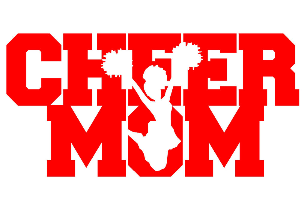 cheer mom w/ jumper v1 single color transfer type decal