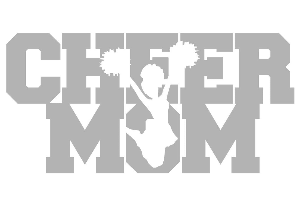 cheer mom w/ jumper v1 single color transfer type decal