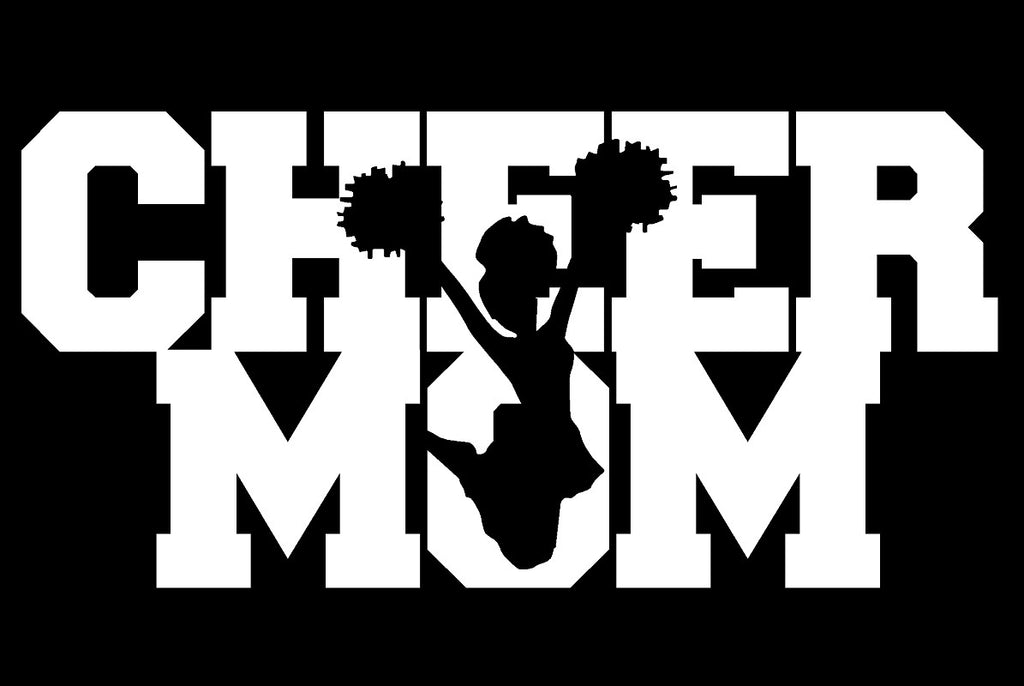 cheer mom w/ jumper v1 single color transfer type decal