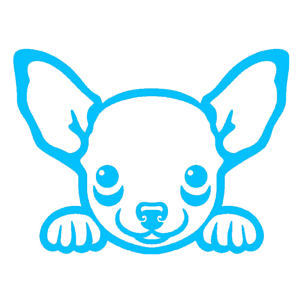 chihuahua peeking cute dog v1 single color transfer type decal
