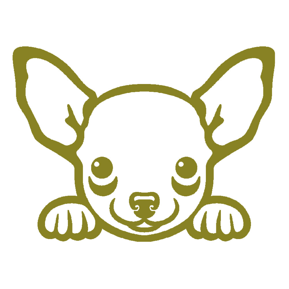 chihuahua peeking cute dog v1 single color transfer type decal