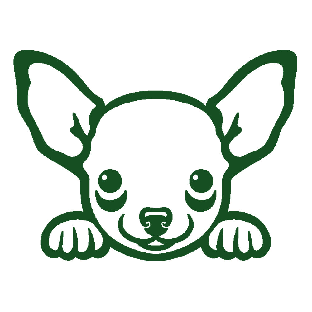 chihuahua peeking cute dog v1 single color transfer type decal