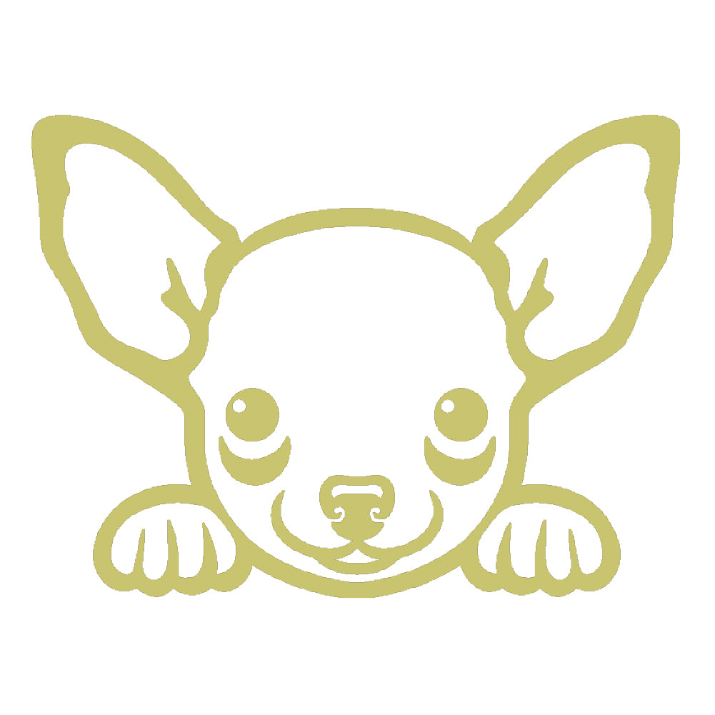 chihuahua peeking cute dog v1 single color transfer type decal
