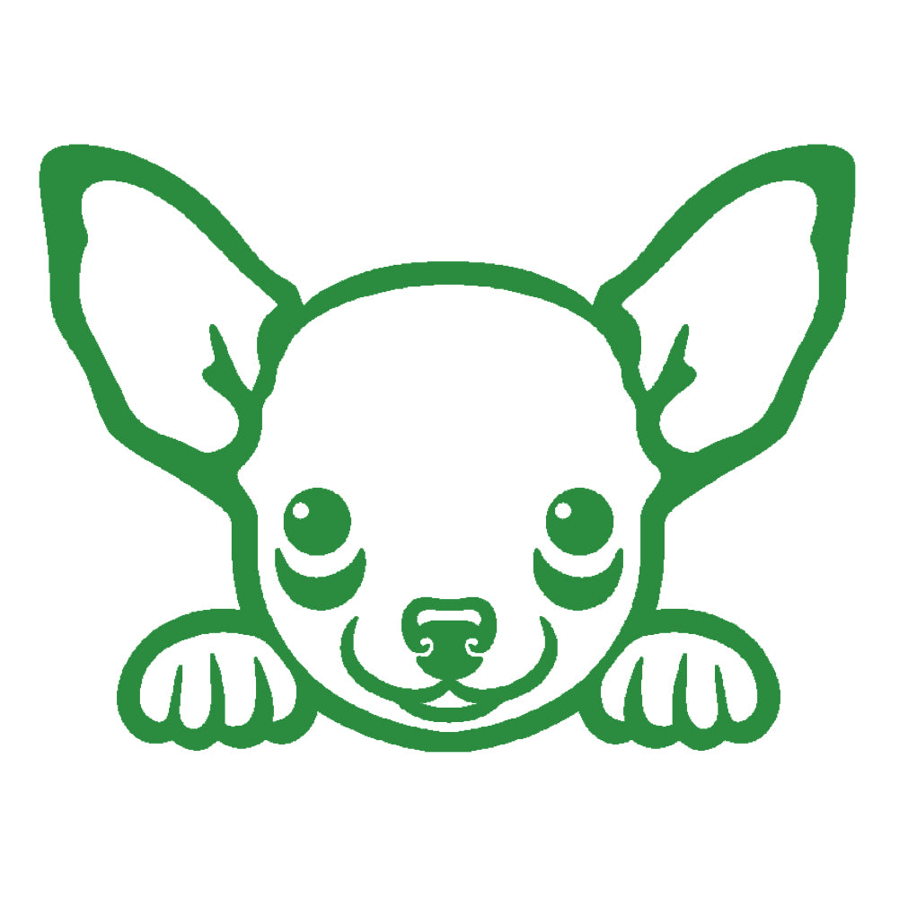 chihuahua peeking cute dog v1 single color transfer type decal