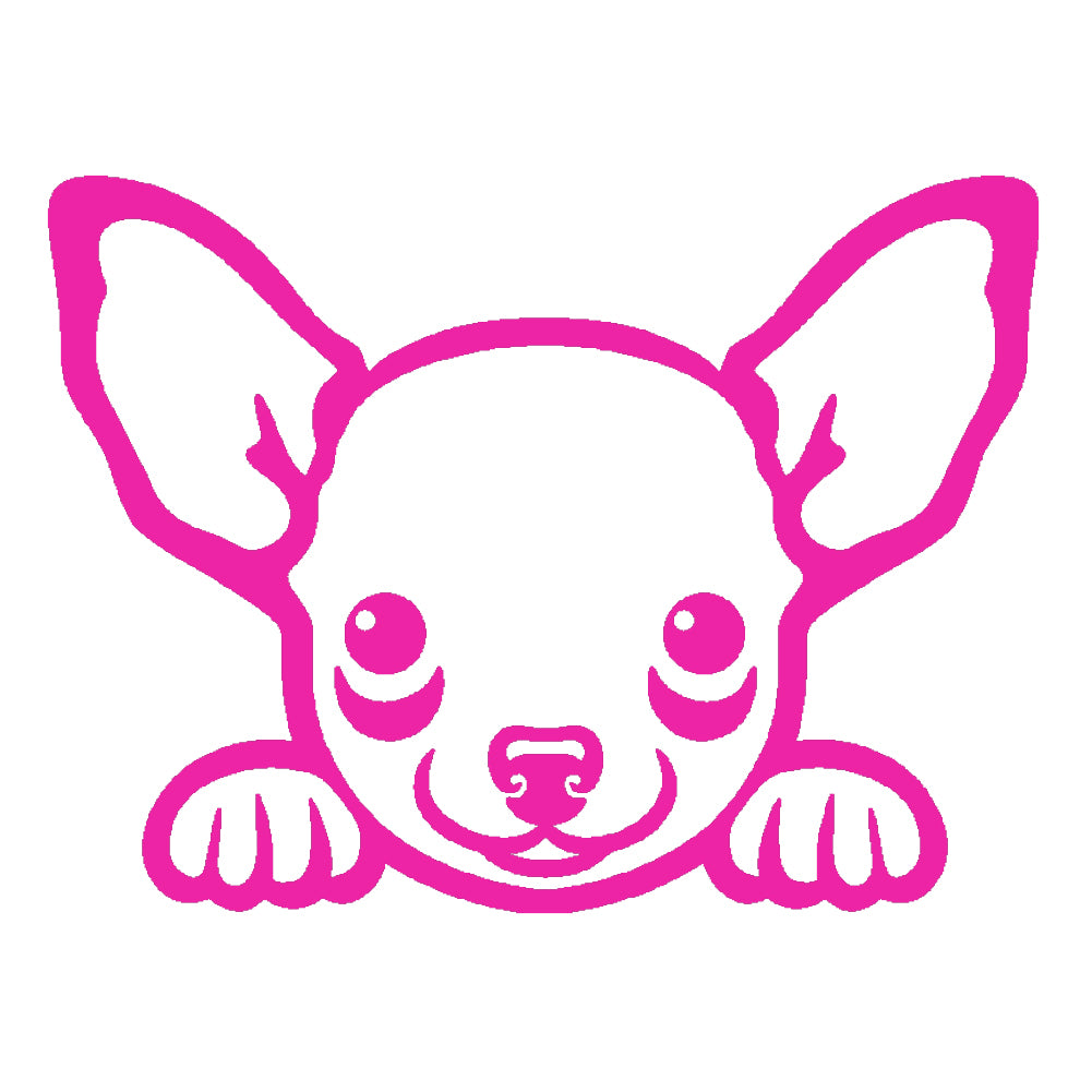 chihuahua peeking cute dog v1 single color transfer type decal