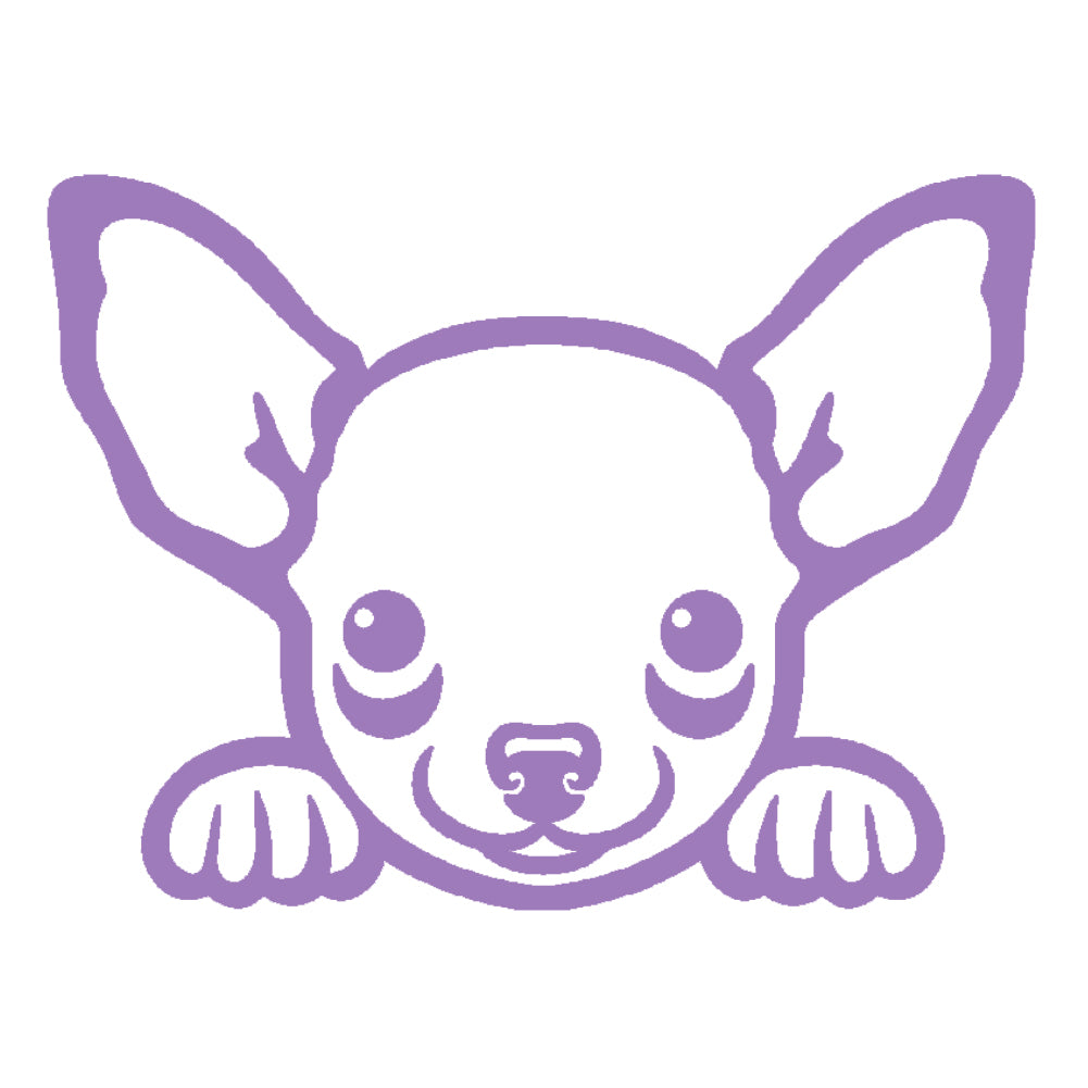 chihuahua peeking cute dog v1 single color transfer type decal
