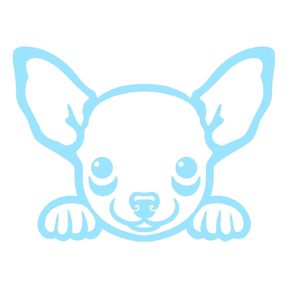 chihuahua peeking cute dog v1 single color transfer type decal