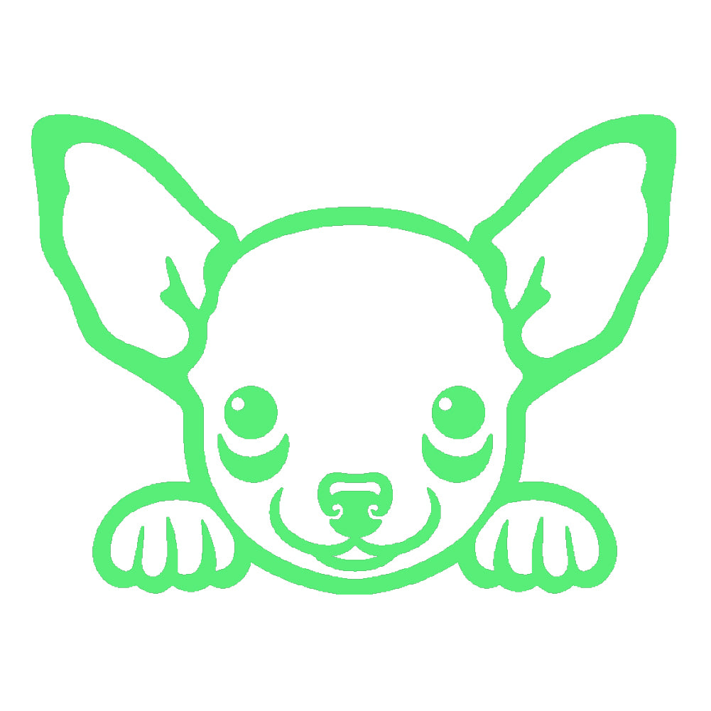 chihuahua peeking cute dog v1 single color transfer type decal