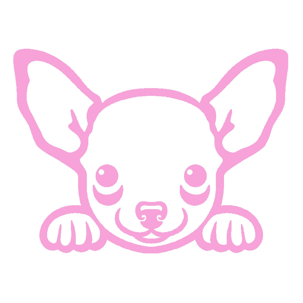 chihuahua peeking cute dog v1 single color transfer type decal