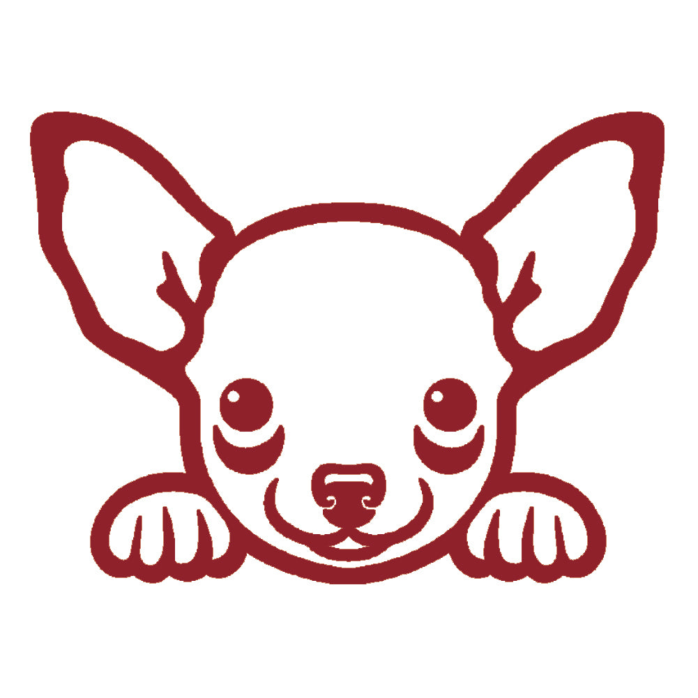 chihuahua peeking cute dog v1 single color transfer type decal