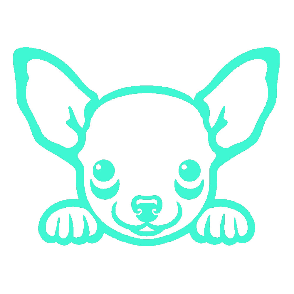 chihuahua peeking cute dog v1 single color transfer type decal