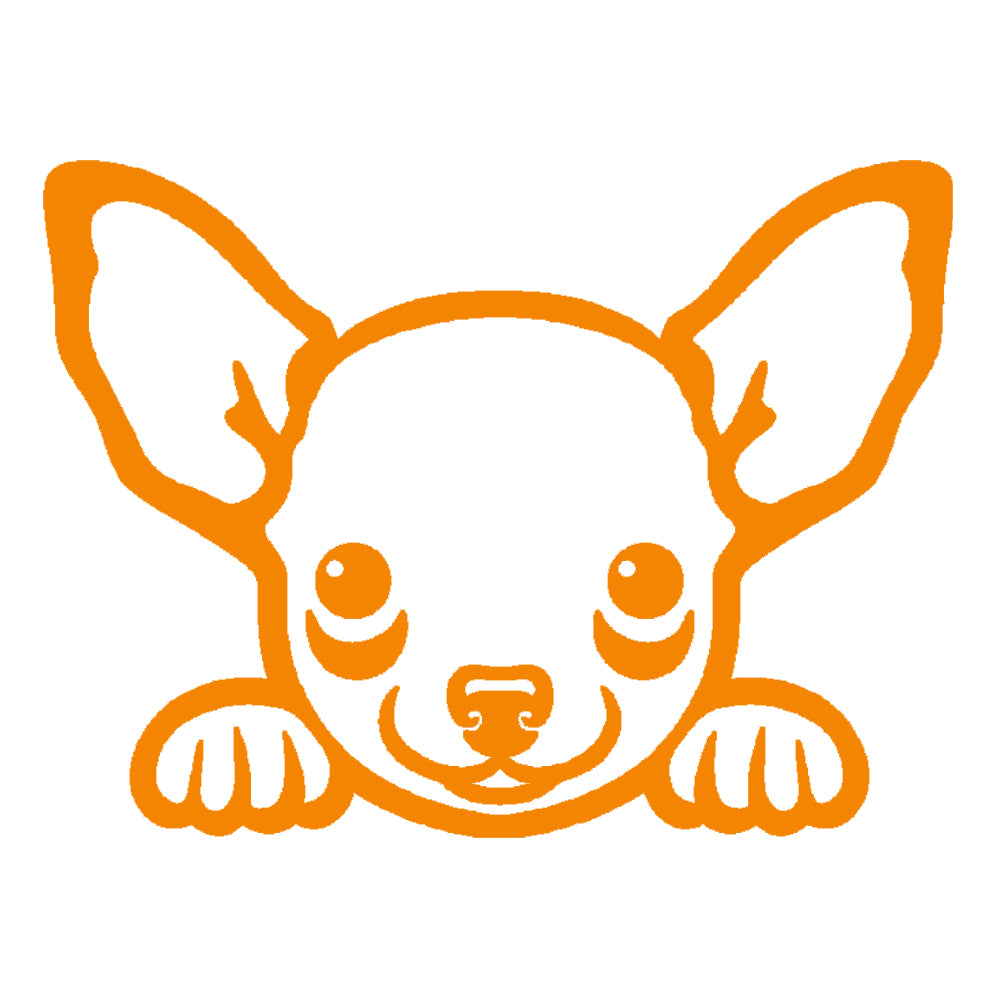 chihuahua peeking cute dog v1 single color transfer type decal