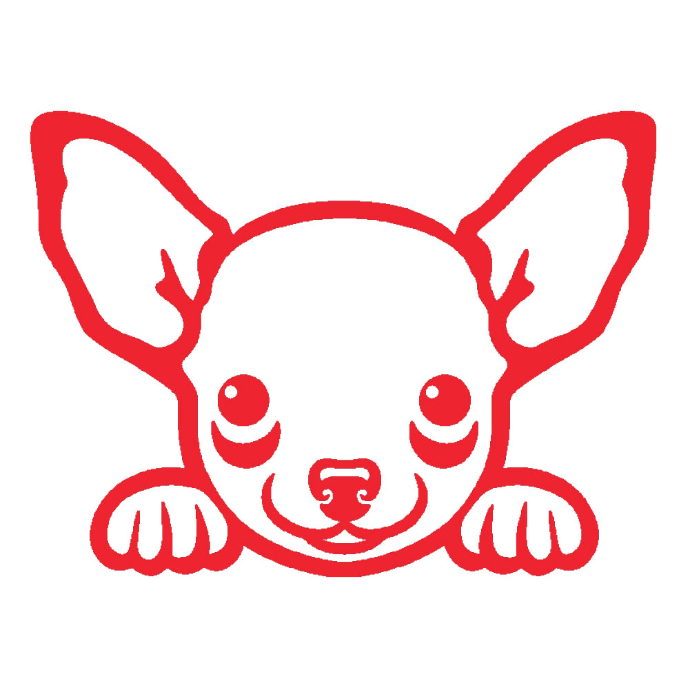 chihuahua peeking cute dog v1 single color transfer type decal