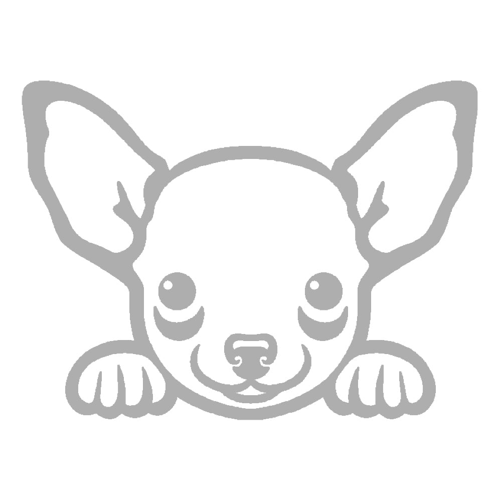 chihuahua peeking cute dog v1 single color transfer type decal