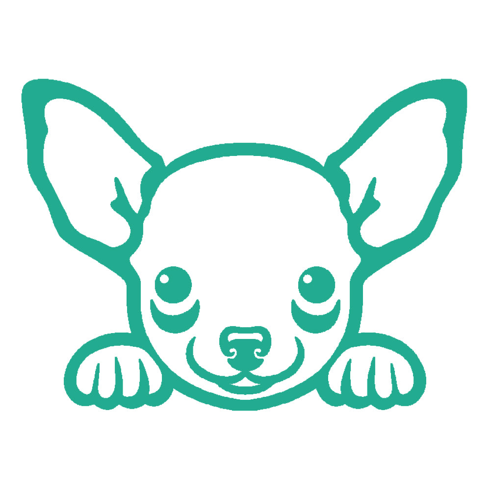 chihuahua peeking cute dog v1 single color transfer type decal