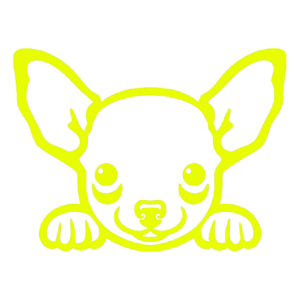 chihuahua peeking cute dog v1 single color transfer type decal