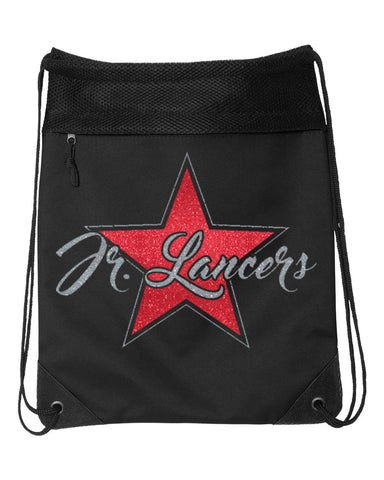 Jr Lancers Cheer - ITC Women's Lightweight Cropped Hooded Sweatshirt with Spangle Star Design on Front.