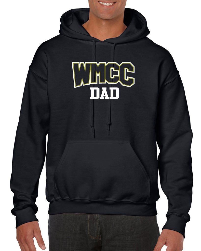 wmcc black shirt w/ wmcc "dad" logo in 2 color print on front & "bodyguard" on back.