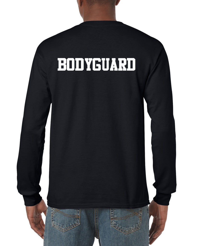 wmcc black shirt w/ wmcc "dad" logo in 2 color print on front & "bodyguard" on back.