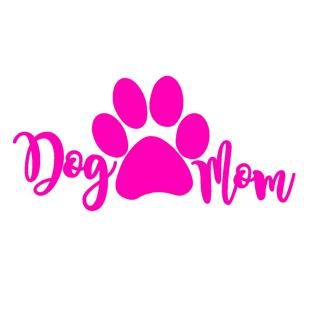 dog mom v3 single color transfer type decal