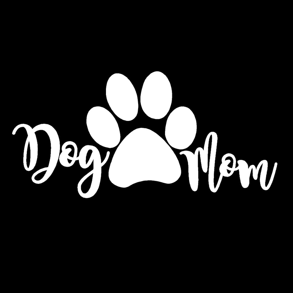 dog mom v3 single color transfer type decal