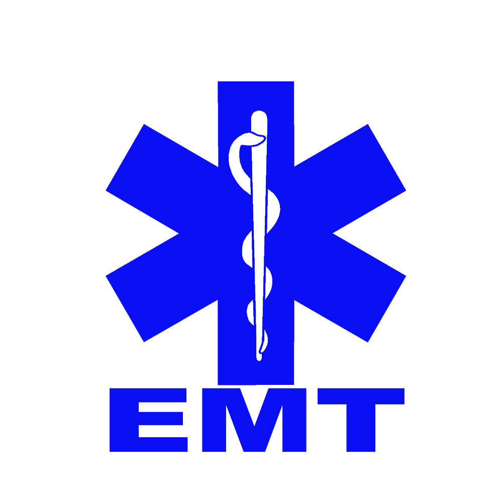 emt star of life single color transfer type decal
