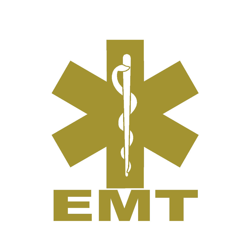 emt star of life single color transfer type decal
