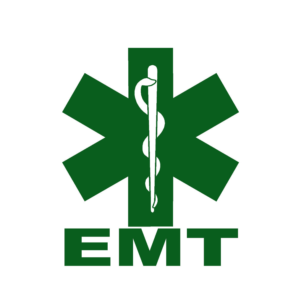 emt star of life single color transfer type decal