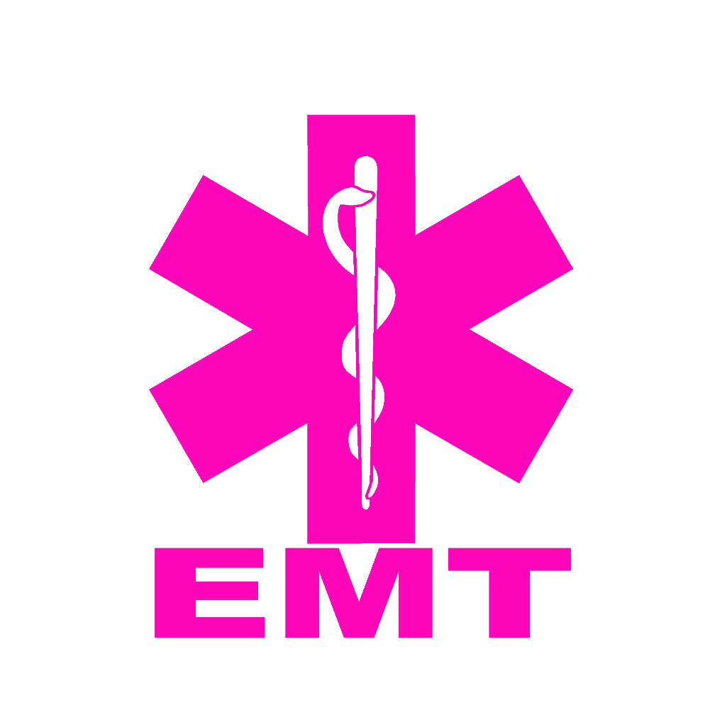 emt star of life single color transfer type decal