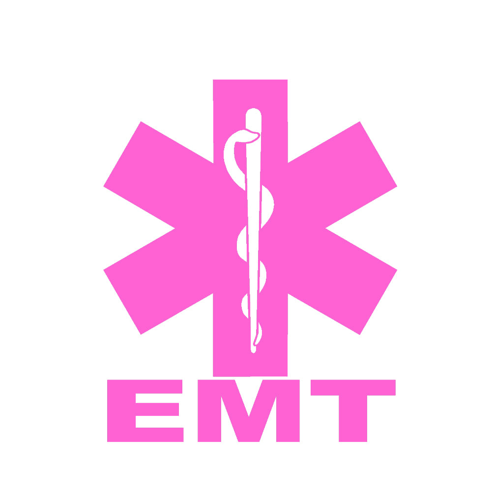 emt star of life single color transfer type decal