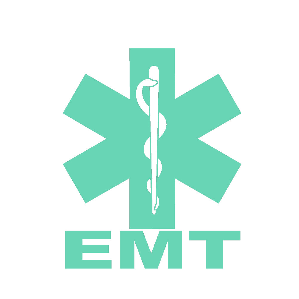 emt star of life single color transfer type decal
