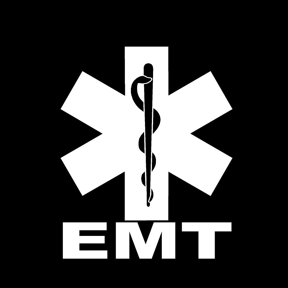 emt star of life single color transfer type decal