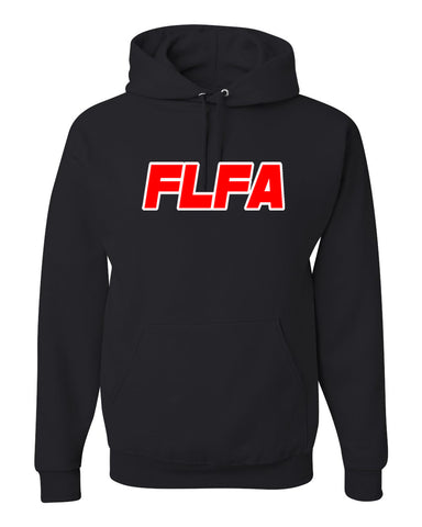FLFA Red & White JA Varsity Fleece Colorblocked Hooded Sweatshirt - 8644 w/ CUTTERS Varsity Block on Front